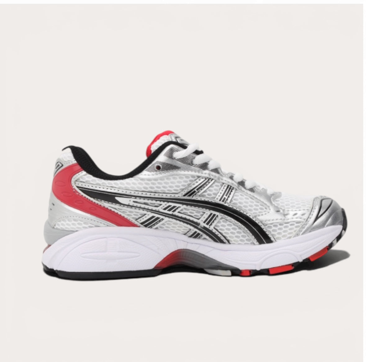 Asics Gel-Kayano 14 White Silver Red