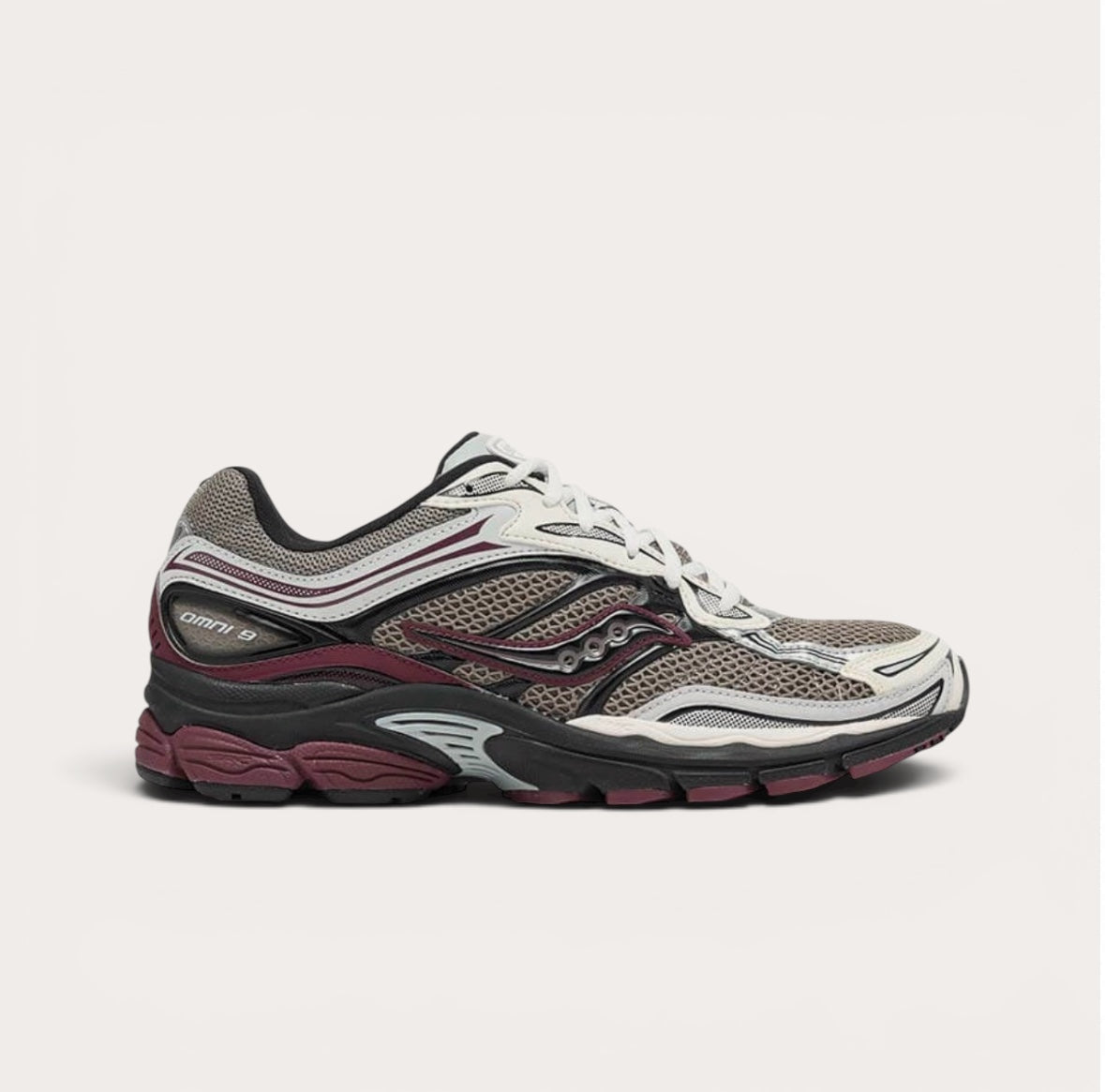 Saucony Omni 9 Taupe Burgundy